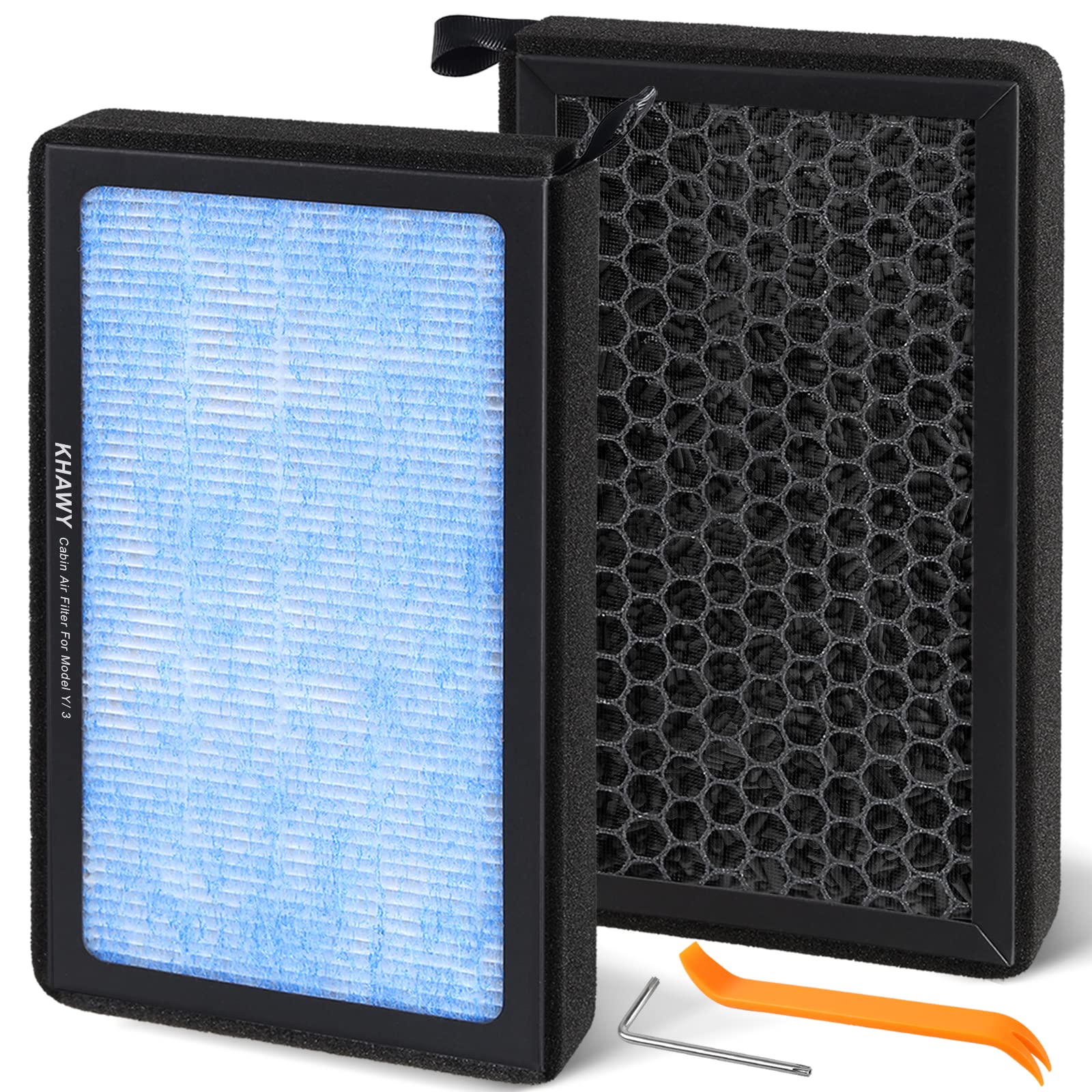 Tesla Model 3 Cabin Air Filter Model Y Hepa Air Intake Replacement 2 Pack With Activated Carbon Tesla Accessories, 2016-2025